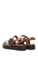 Kadın Çok Renkli Kalın Tabanlı Deri Bodrum Sandalet | Derimod Kadın Çok Renkli Kalın Tabanlı Deri Bodrum Sandalet | Derimod