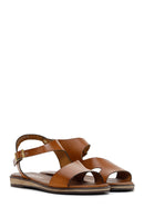 Kadın Taba Tokalı Deri Bodrum Sandalet | Derimod Kadın Taba Tokalı Deri Bodrum Sandalet | Derimod