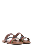 Kadın Çok Renkli Örgülü Deri Terlik | Derimod Kadın Çok Renkli Örgülü Deri Terlik | Derimod