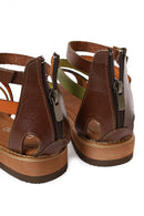Woman Multicolor Ankle-Buckle Leather Bodrum Sandal | Derimod Woman Multicolor Ankle-Buckle Leather Bodrum Sandal | Derimod