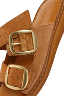 Kadın Taba Tokalı Süet Deri Konfor Terlik | Derimod Kadın Taba Tokalı Süet Deri Konfor Terlik | Derimod