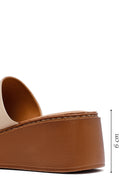 Kadın Bej Dolgu Topuklu Deri Konfor Terlik | Derimod Kadın Bej Dolgu Topuklu Deri Konfor Terlik | Derimod