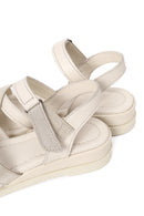 Woman Cream Ankle-Strap Leather Sandals | Derimod Woman Cream Ankle-Strap Leather Sandals | Derimod