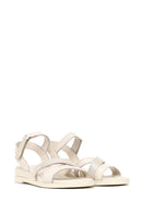 Woman Cream Ankle-Strap Leather Sandals | Derimod Woman Cream Ankle-Strap Leather Sandals | Derimod