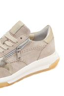 Kadın Bej Bağcıklı Kalın Tabanlı Süet Deri Sneaker | Derimod Kadın Bej Bağcıklı Kalın Tabanlı Süet Deri Sneaker | Derimod