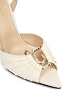 Kadın Beyaz Bilekten Tokalı İnce Topuklu Deri Sandalet | Derimod Kadın Beyaz Bilekten Tokalı İnce Topuklu Deri Sandalet | Derimod