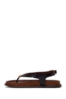 Woman Brown Leather Flip-Flop Sandal | Derimod Woman Brown Leather Flip-Flop Sandal | Derimod