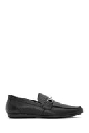 Erkek Siyah Baskılı Deri Casual Loafer | Derimod Erkek Siyah Baskılı Deri Casual Loafer | Derimod