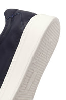 Erkek Lacivert Bağcıklı Kalın Tabanlı Deri Sneaker | Derimod Erkek Lacivert Bağcıklı Kalın Tabanlı Deri Sneaker | Derimod