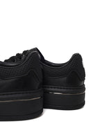 Male Black Lace-Up Chunky-Sole Leather Sneaker | Derimod Male Black Lace-Up Chunky-Sole Leather Sneaker | Derimod