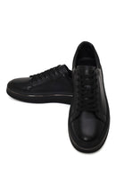 Male Black Lace-Up Chunky-Sole Leather Sneaker | Derimod Male Black Lace-Up Chunky-Sole Leather Sneaker | Derimod