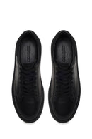 Male Black Lace-Up Chunky-Sole Leather Sneaker | Derimod Male Black Lace-Up Chunky-Sole Leather Sneaker | Derimod