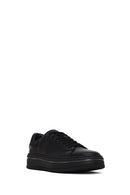 Male Black Lace-Up Chunky-Sole Leather Sneaker | Derimod Male Black Lace-Up Chunky-Sole Leather Sneaker | Derimod