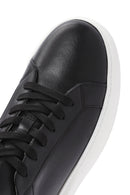 Erkek Siyah Bağcıklı Kalın Tabanlı Deri Sneaker | Derimod Erkek Siyah Bağcıklı Kalın Tabanlı Deri Sneaker | Derimod