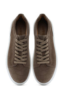 Erkek Bej Bağcıklı Kalın Tabanlı Süet Deri Sneaker | Derimod Erkek Bej Bağcıklı Kalın Tabanlı Süet Deri Sneaker | Derimod