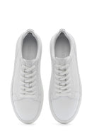 Erkek Beyaz Bağcıklı Kalın Tabanlı Deri Sneaker | Derimod Erkek Beyaz Bağcıklı Kalın Tabanlı Deri Sneaker | Derimod
