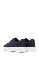 Erkek Lacivert Bağcıklı Kalın Tabanlı Deri Sneaker | Derimod Erkek Lacivert Bağcıklı Kalın Tabanlı Deri Sneaker | Derimod