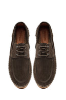 Erkek Haki Bağcıklı Süet Deri Espadril | Derimod Erkek Haki Bağcıklı Süet Deri Espadril | Derimod