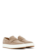 Erkek Bej Kalın Tabanlı Süet Deri Loafer | Derimod Erkek Bej Kalın Tabanlı Süet Deri Loafer | Derimod