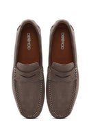 Erkek Vizon Süet Deri Loafer | Derimod Erkek Vizon Süet Deri Loafer | Derimod