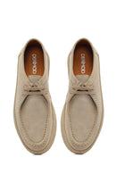 Erkek Bej Bağcıklı Kalın Tabanlı Süet Deri Casual Ayakkabı | Derimod Erkek Bej Bağcıklı Kalın Tabanlı Süet Deri Casual Ayakkabı | Derimod