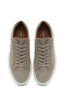 Erkek Bej Bağcıklı Kalın Tabanlı Süet Deri Sneaker | Derimod Erkek Bej Bağcıklı Kalın Tabanlı Süet Deri Sneaker | Derimod