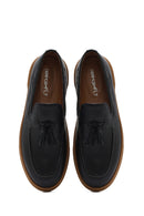 Erkek Siyah Püsküllü Kalın Tabanlı Deri Loafer | Derimod Erkek Siyah Püsküllü Kalın Tabanlı Deri Loafer | Derimod