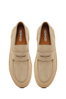 Erkek Bej Süet Deri Loafer | Derimod Erkek Bej Süet Deri Loafer | Derimod