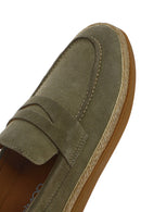 Erkek Haki Süet Deri Loafer | Derimod Erkek Haki Süet Deri Loafer | Derimod