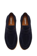 Erkek Lacivert Süet Deri Loafer | Derimod Erkek Lacivert Süet Deri Loafer | Derimod