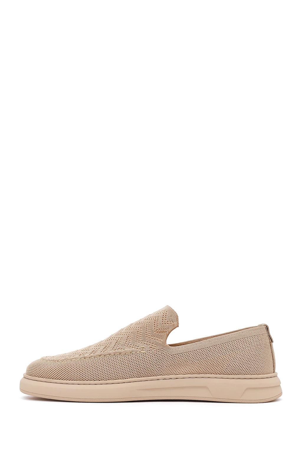 Erkek Bej Desenli Kumaş Loafer