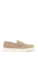 Erkek Bej Süet Deri Casual Loafer | Derimod Erkek Bej Süet Deri Casual Loafer | Derimod