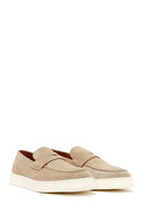 Erkek Bej Süet Deri Casual Loafer | Derimod Erkek Bej Süet Deri Casual Loafer | Derimod