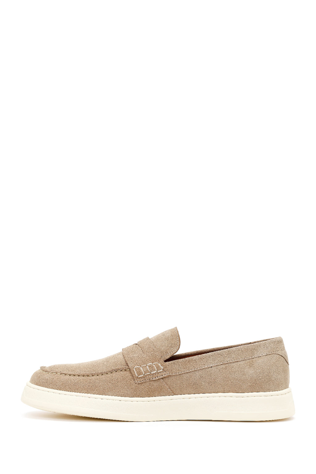 Erkek Bej Süet Deri Casual Loafer
