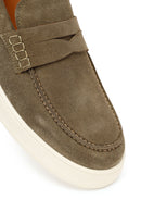 Erkek Haki Süet Deri Casual Loafer | Derimod Erkek Haki Süet Deri Casual Loafer | Derimod