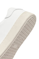 Erkek Beyaz Bağcıklı Deri Sneaker | Derimod Erkek Beyaz Bağcıklı Deri Sneaker | Derimod