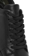 Erkek Siyah Bağcıklı Deri Sneaker | Derimod Erkek Siyah Bağcıklı Deri Sneaker | Derimod
