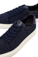 Erkek Lacivert Bağcıklı Kalın Tabanlı Süet Deri Sneaker | Derimod Erkek Lacivert Bağcıklı Kalın Tabanlı Süet Deri Sneaker | Derimod