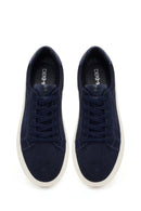 Erkek Lacivert Bağcıklı Kalın Tabanlı Süet Deri Sneaker | Derimod Erkek Lacivert Bağcıklı Kalın Tabanlı Süet Deri Sneaker | Derimod