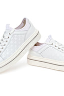 Erkek Beyaz Bağcıklı Deri Sneaker | Derimod Erkek Beyaz Bağcıklı Deri Sneaker | Derimod