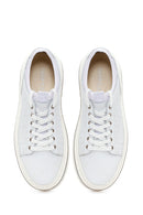 Erkek Beyaz Bağcıklı Deri Sneaker | Derimod Erkek Beyaz Bağcıklı Deri Sneaker | Derimod