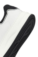 Erkek Beyaz Bağcıklı Kalın Tabanlı Deri Sneaker | Derimod Erkek Beyaz Bağcıklı Kalın Tabanlı Deri Sneaker | Derimod