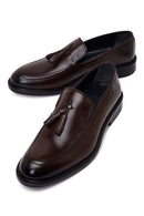 Male Brown Tasselled Leather Classic Loafer | Derimod Male Brown Tasselled Leather Classic Loafer | Derimod