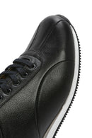 Erkek Siyah Bağcıklı Deri Casual Sneaker | Derimod Erkek Siyah Bağcıklı Deri Casual Sneaker | Derimod