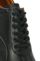 Erkek Siyah Bağcıklı Deri Casual Sneaker | Derimod Erkek Siyah Bağcıklı Deri Casual Sneaker | Derimod