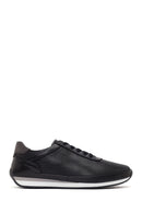 Erkek Siyah Bağcıklı Deri Casual Sneaker | Derimod Erkek Siyah Bağcıklı Deri Casual Sneaker | Derimod