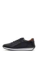 Erkek Siyah Bağcıklı Deri Casual Sneaker | Derimod Erkek Siyah Bağcıklı Deri Casual Sneaker | Derimod