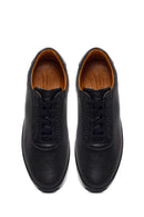 Erkek Siyah Bağcıklı Deri Casual Sneaker | Derimod Erkek Siyah Bağcıklı Deri Casual Sneaker | Derimod