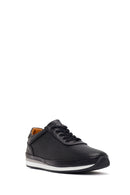Erkek Siyah Bağcıklı Deri Casual Sneaker | Derimod Erkek Siyah Bağcıklı Deri Casual Sneaker | Derimod