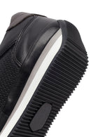 Erkek Siyah Bağcıklı Deri Casual Sneaker | Derimod Erkek Siyah Bağcıklı Deri Casual Sneaker | Derimod